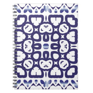 Traditional ornate portuguese azulejo. Sea-vintage Notitieboek