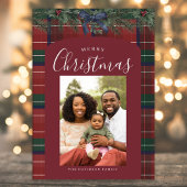 Traditional Plaid Feestdagenkaart