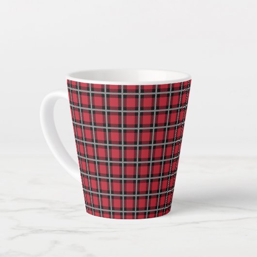 Traditional Red & Black Scottish Plaid Latte Mok (Linkerhoek)