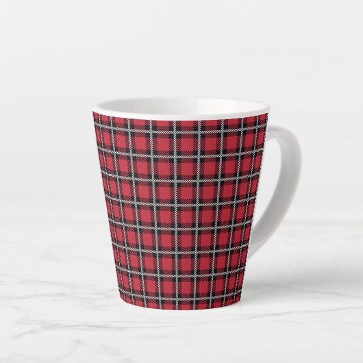 Traditional Red & Black Scottish Plaid Latte Mok (Rechterhoek)