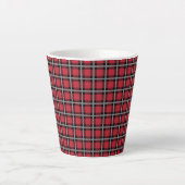 Traditional Red & Black Scottish Plaid Latte Mok (Voorkant)