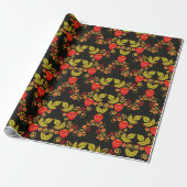 Traditional Russian seamless pattern with berries Cadeaupapier (Uitgerold)