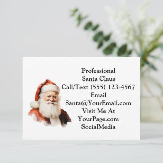 Traditional Santa Claus Business Thank You Card Bedankkaart