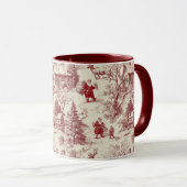 Traditional Santa Claus Red on Cream Toile De Jouy Mok (Voorkant rechts)