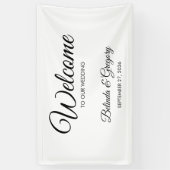 Traditional Script Welcome Wedding Hanging Sign  Spandoek (Verticaal)