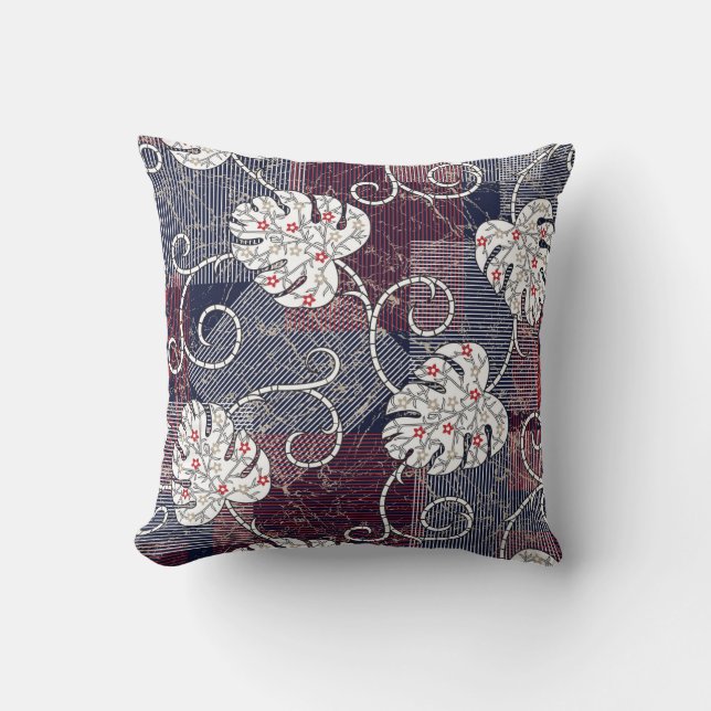 traditional stripes and leaves pattern kussen (Voorkant)