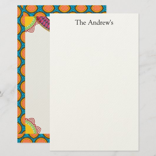 Traditional Stylish  Paper Briefpapier (Voorkant / Achterkant)