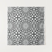 Traditional sunflower batik pattern ornamentscroll wandkleed (Voorkant (horizontaal))