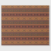 Traditional Terracotta Ethnic Tribal Boho Pattern Cadeaupapier (Vlak)