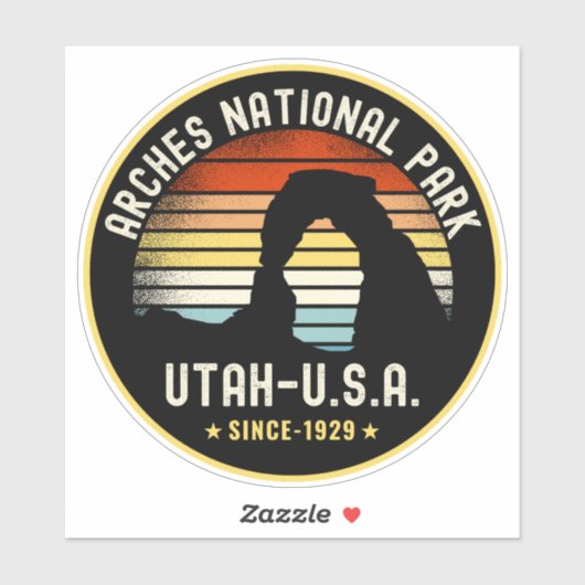 Traditional Utah Sundown at Arches National Park Sticker (Vel)