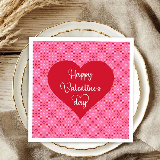 Traditional Valentine Hearts Romantic Napkins Servet