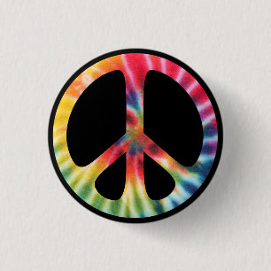 Traditioneel 60-vredessymbool met Stropdas-kleurst Ronde Button 3,2 Cm