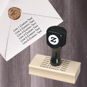 Traditioneel Aangepast Bedrijf 6 Lijnen Tekst Hout Rubberstempel