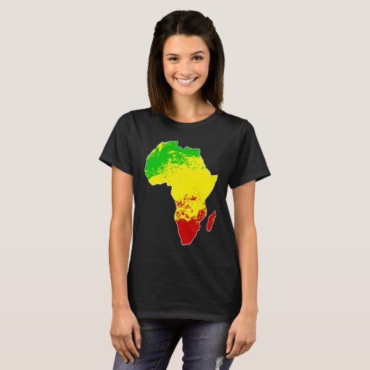 Traditioneel Afrikaans Rastafarisch Patroon T-shirt (Voorkant volledig)