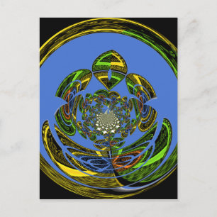 Traditioneel alleen blauw briefkaart