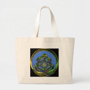 Traditioneel alleen blauw grote tote bag