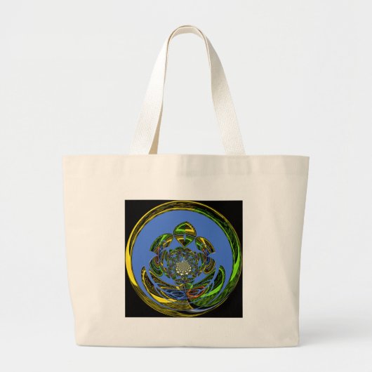 Traditioneel alleen blauw grote tote bag (Voorkant)