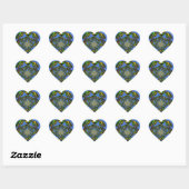 Traditioneel alleen blauw hart sticker (Vel)