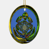 Traditioneel alleen blauw keramisch ornament (Rechts)