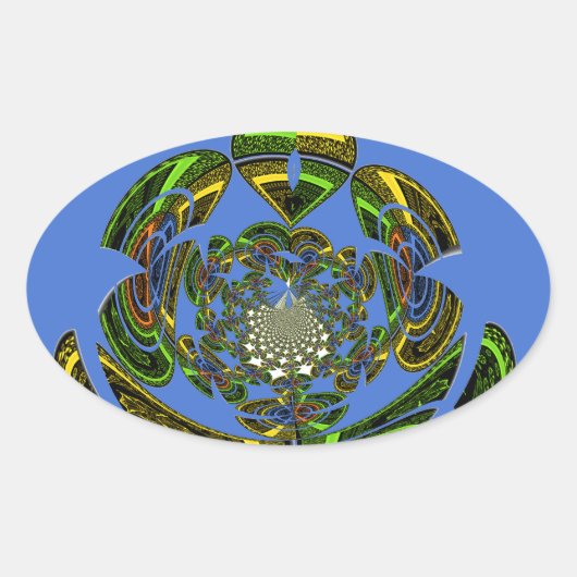 Traditioneel alleen blauw ovale sticker (Voorkant)