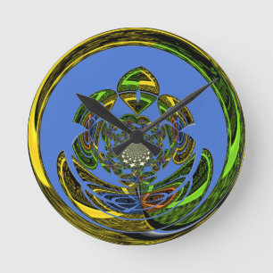 Traditioneel alleen blauw ronde klok