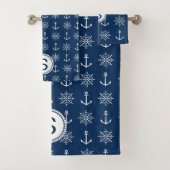 Traditioneel blauw en wit nicht ontwerp bad handdoek (Insitu)