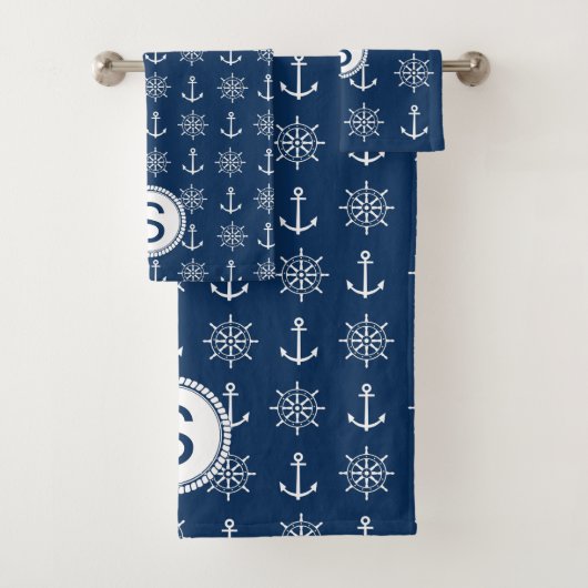 Traditioneel blauw en wit nicht ontwerp bad handdoek (Insitu)