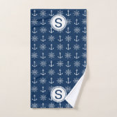 Traditioneel blauw en wit nicht ontwerp bad handdoek (Handdoek)