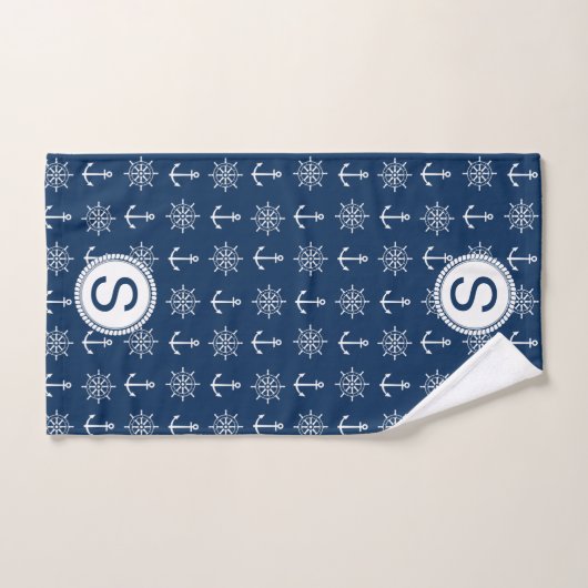Traditioneel blauw en wit nicht ontwerp bad handdoek (Handdoek)