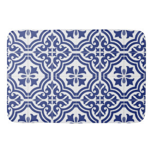 Traditioneel Blauw en Wit Spaans Azulejo Badmat