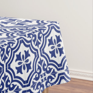 Traditioneel Blauw en Wit Spaans Azulejo Tafelkleed