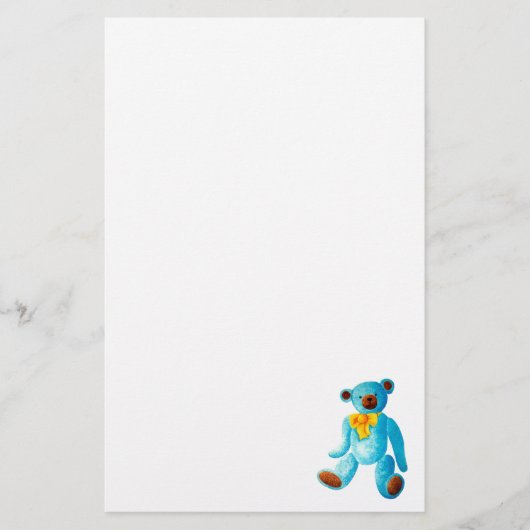/traditioneel blauw gekleurd Teddy Bear Briefpapier (Voorkant)