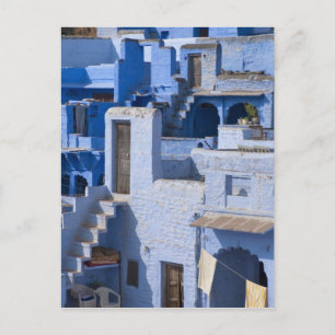 Traditioneel blauw geschilderd huis, Jodphur Briefkaart