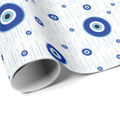 Traditioneel blauw nazar-boze ooglam cadeaupapier (Rol Hoek)