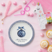 Traditioneel blauw Ornament kerst Papieren Bordje (Feest)