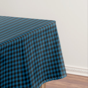 Traditioneel blauw zwart buffelpatroon controleren tafelkleed