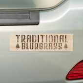 Traditioneel Bluegrass in hout Bumpersticker (Op auto)