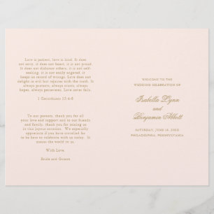 Traditioneel Blush Roze Formeel Huwelijksprogramma