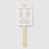 Traditioneel bosgroen elegant huwelijksprogramma handwaaier (Achterkant)