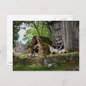 Traditioneel briefkaart van boerderij van hanen me (Voorkant / Achterkant)