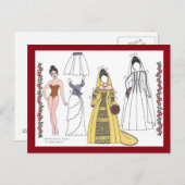 Traditioneel Briefkaart van bruidspapier (Voorkant / Achterkant)