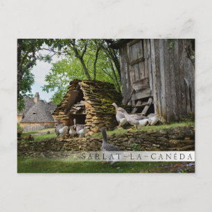 Traditioneel briefkaart van de boerderij van hanen