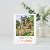 Traditioneel Brits huis en de tuin Briefkaart (Staand voorkant)