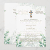 Traditioneel BYZANTijns Kruis Groene Huwelijksdeco Kaart (Voorkant / Achterkant)