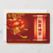 Traditioneel Chinees Draken Nieuwjaar Pintje Save The Date (Achterkant)