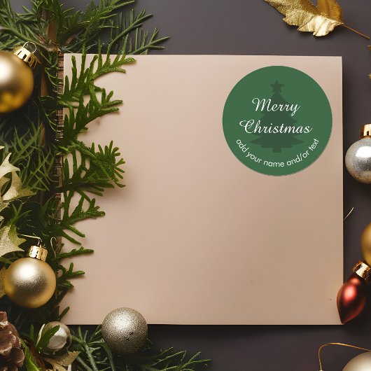 Traditioneel - Donkergroen aangepast Kerst sticker