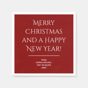 Traditioneel - Donkerrood - Merry Christmas Napkin Servet