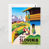 Traditioneel dorp in Slovenië, Joegoslavië Briefkaart (Voorkant / Achterkant)