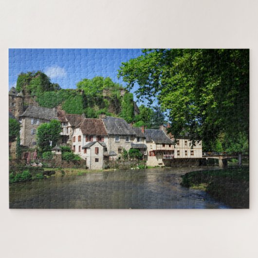 Traditioneel dorp Segur-le-Chateau in Frankrijk Legpuzzel (Horizontaal)