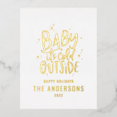 Traditioneel elegant met een moderne minimale kers folie feestdagen briefkaart (Voorkant)